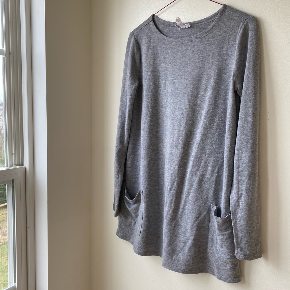Grey Cable & Gauge Tunic with Pockets